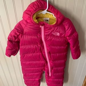 Pink toddler snowsuit
